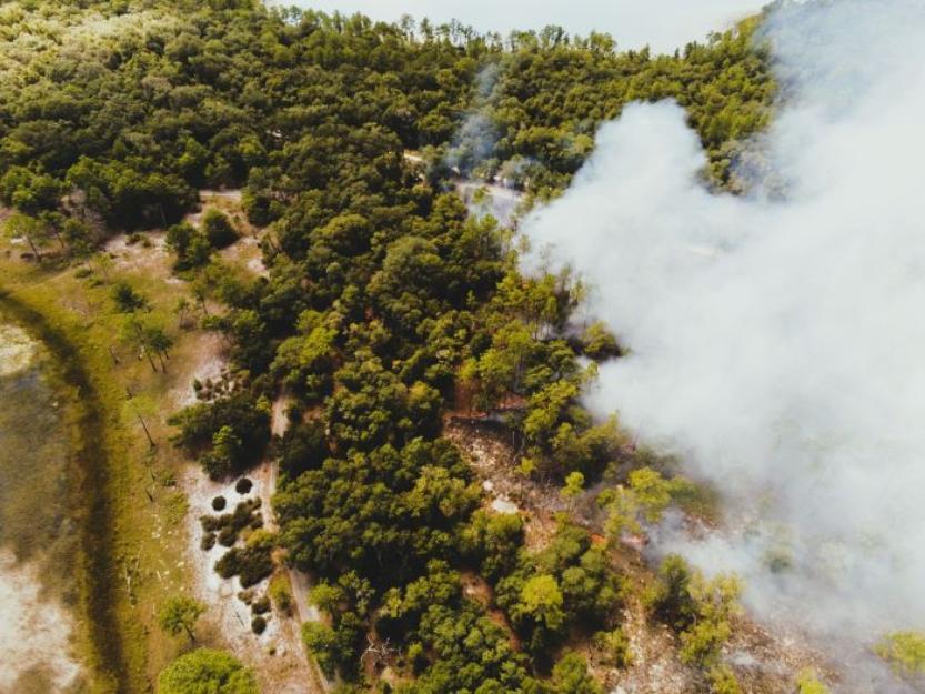 Aerial imagery of prescribed fire